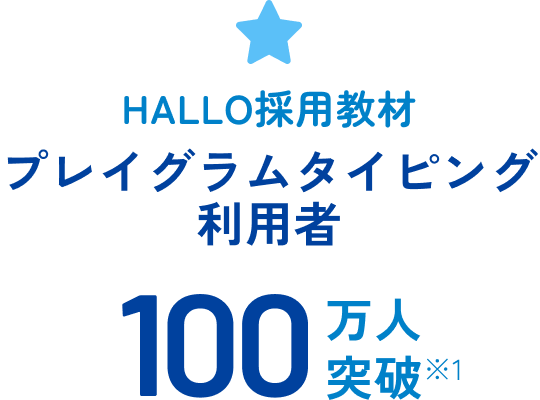 HALLO採用教材プレイグラムタイピング利用者100万人突破