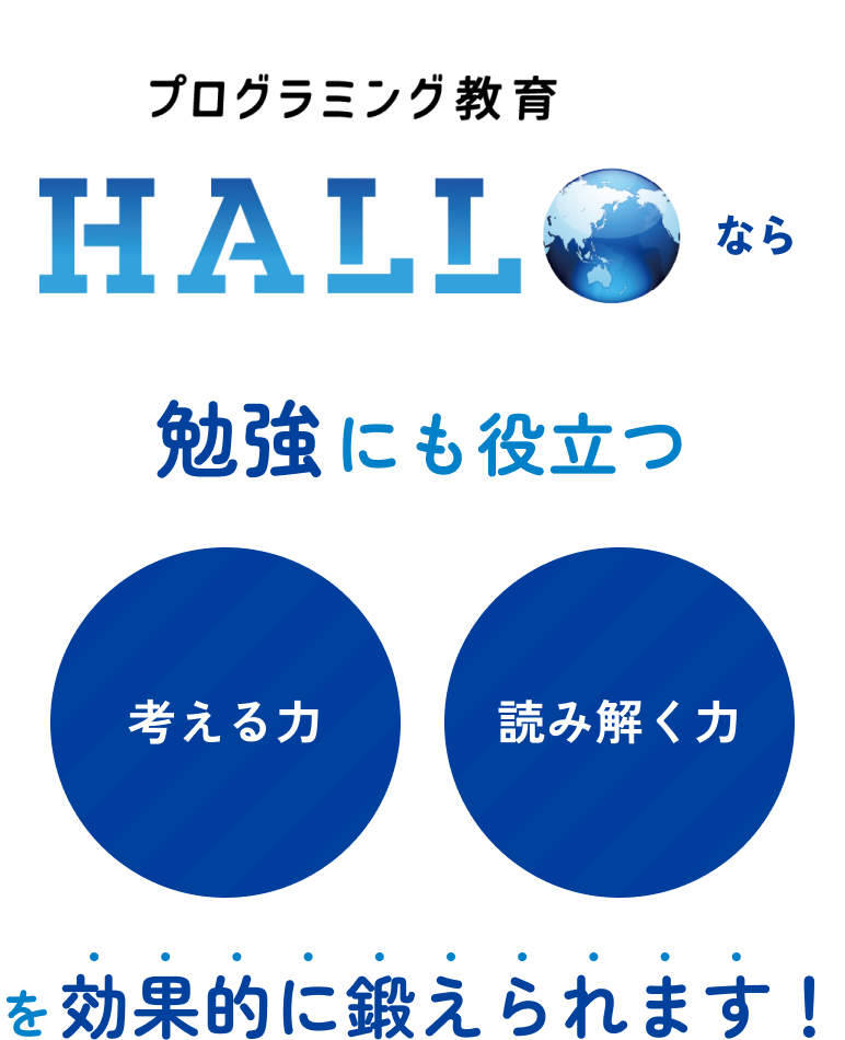 プログラミング教育HALLOなら勉強にも役立つ 考える力 読み解く力 を効果的に鍛えられます！