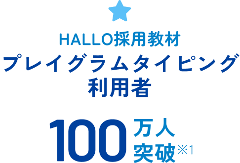 HALLO採用教材プレイグラムタイピング利用者100万人突破