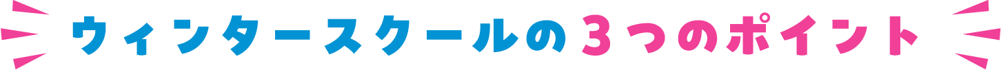 ウィンタースクールの3つのポイント