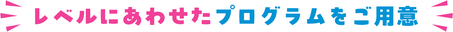 レベルに合わせたプログラムをご用意